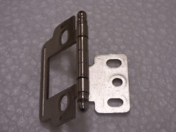 Inset with Ball Finial Nickel Open Hinge