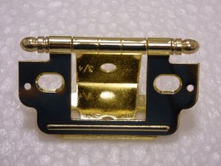 Inset with Ball Finial Polished Brass Open Hinge