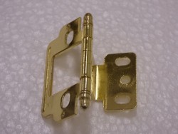 Inset with Ball Finial Polished Brass Open Hinge
